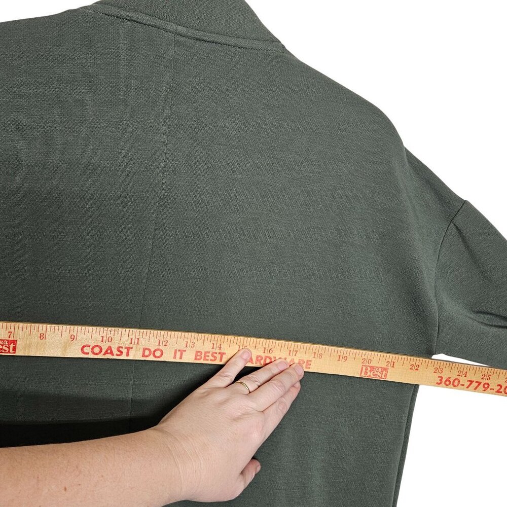 Free Fly Womens Open Front Cardigan Pockets Lightweight Bamboo Blend L Green - Picture 7 of 8